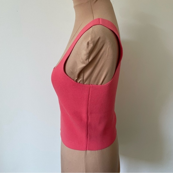 A.L.C. Victoria Lychee Pink Knit Sleeveless Cropped Square Neck Top EUC Size S - Picture 3 of 9